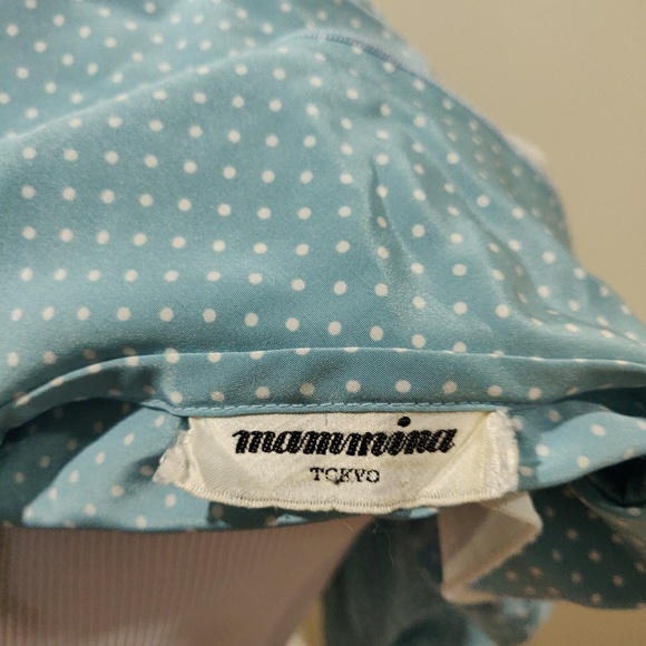 Set of Vintage blue polka dot blouse and skirt - Picture 2 of 4